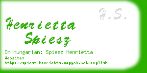 henrietta spiesz business card